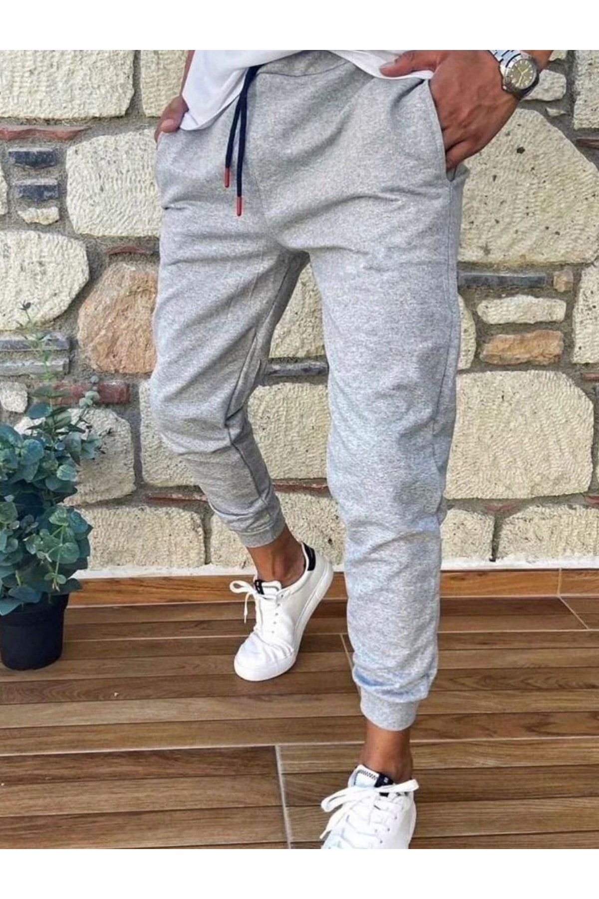 exans moda Pantaloni De Sport Pentru Bărbați, Cu Picior Îngust, Buzunare Laterale, Cu Picior Elastic, De Vară Masculin - XL