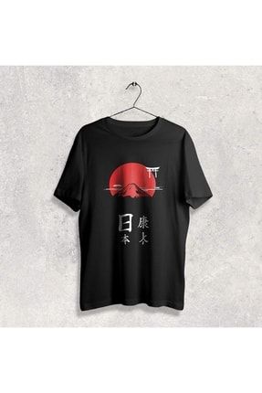 Japon Unisex Oversize O Yaka Siyah T-shirt DQ0020-tshirt