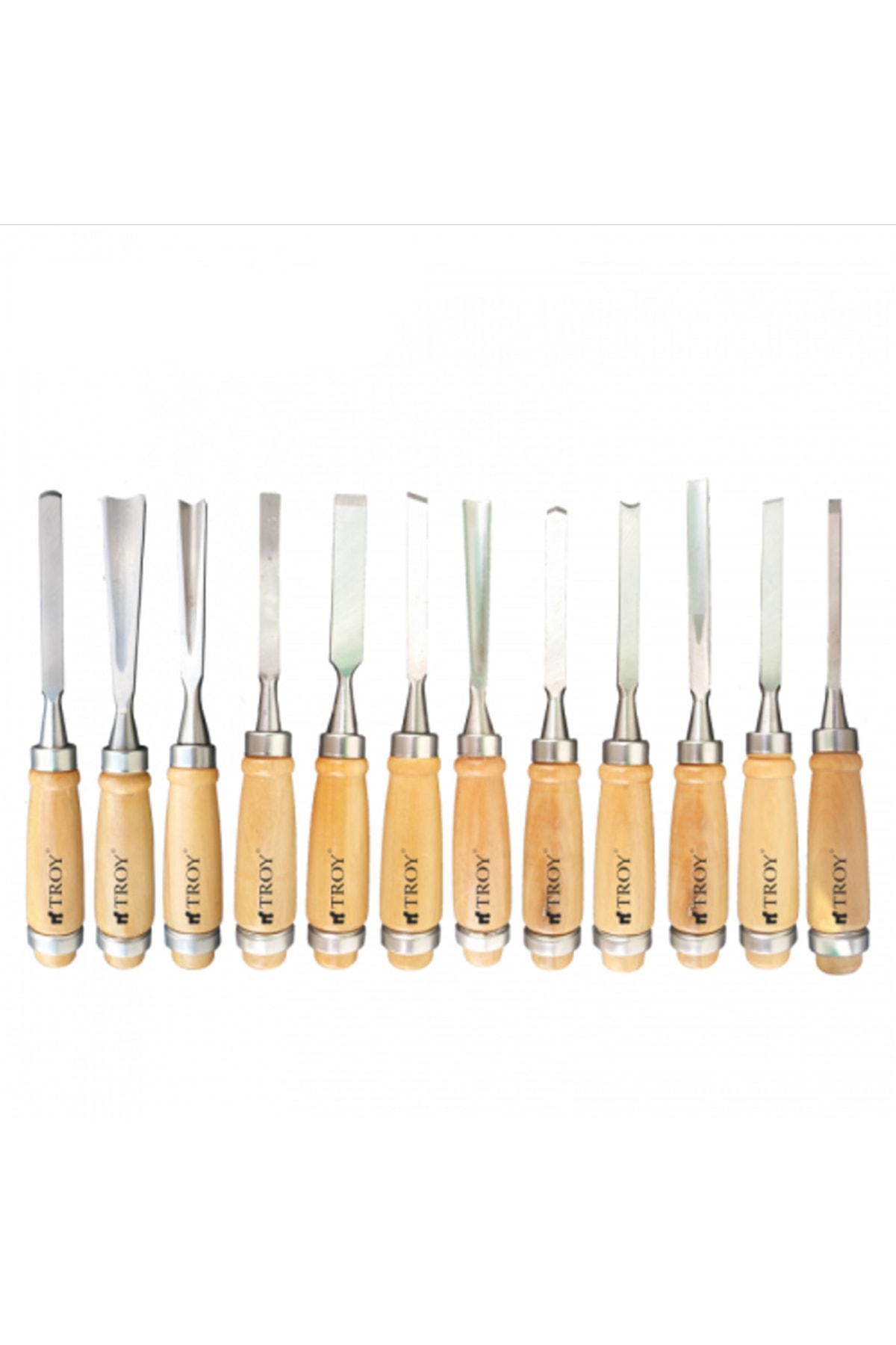 TROY 25004 Ahşap Oyma Bıçak Seti, 12 Parça