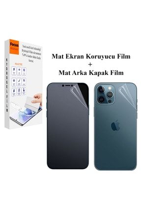 Iphone 12 Kırılmaz Cam Ön Ve Arka (2in1) Özel Kesim Mat Hydrogel Film 4128