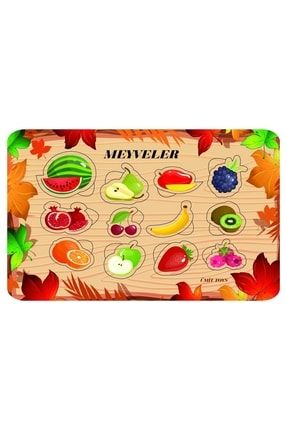 Bıngo Eşleştirme Eğitici Öğretici Ahşap Meyveler Sayı Eşleştirme Oyunu Puzzle Pop Tube üt0006
