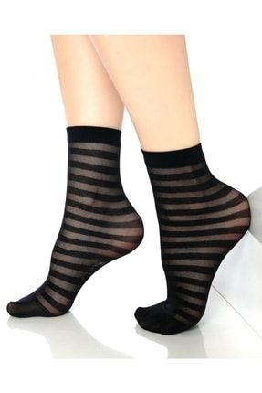 20 Den Zebra Tül Socket Patik Çorap 6 Çift TYC00486903492