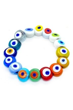 El Yapımı Bol Danagöz Nazarlıklı Bileklik Renkli Bodrum Takı Evileye Glass Bracelet Cam Boncuk Danbil