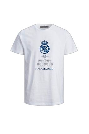 Rmadrid 14 Kupa Baskılı Beyaz Erkek T-shirt real19021