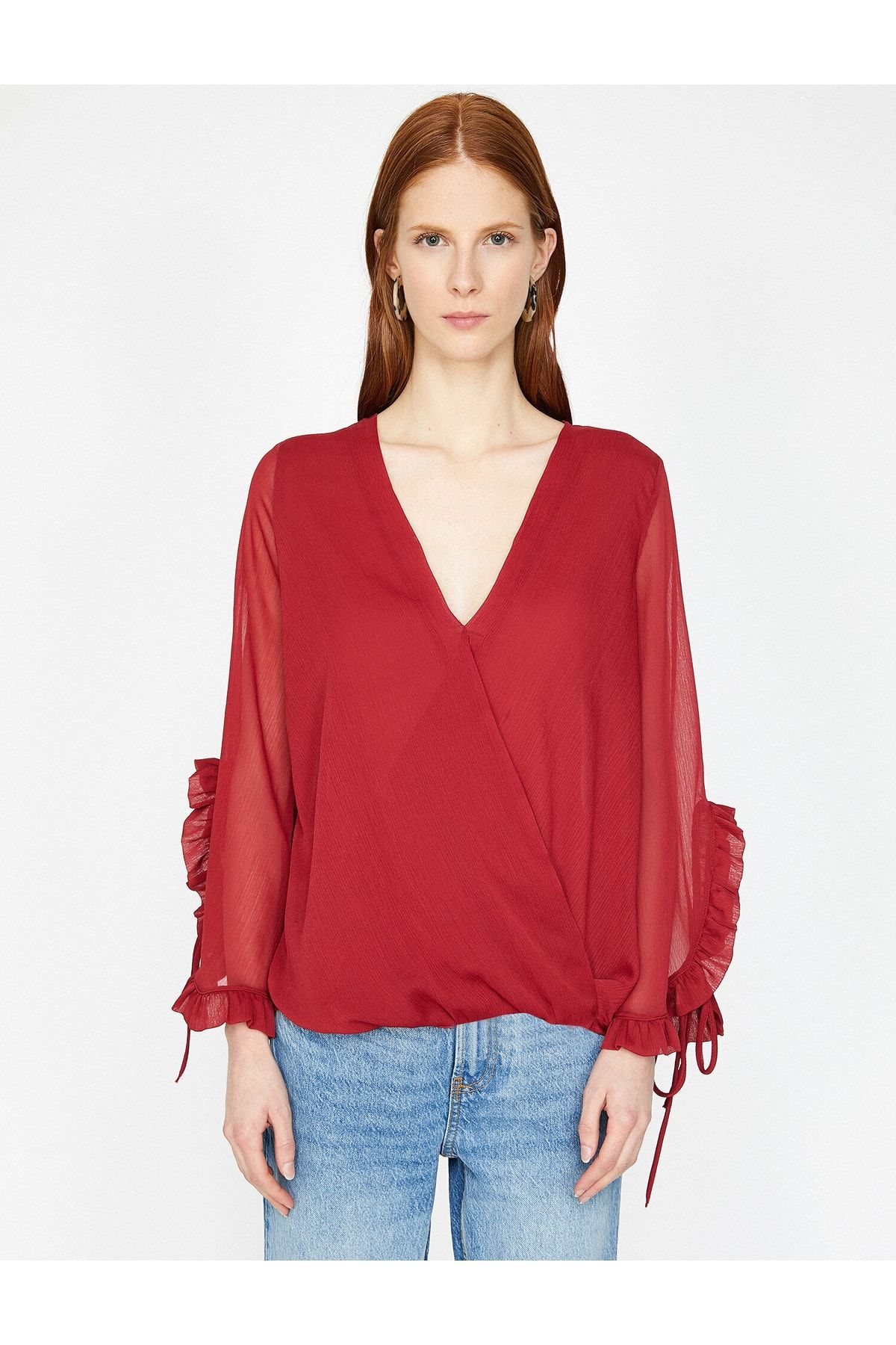 Koton Bluse Bordeaux Regular Fit Fast ausverkauft NV7985