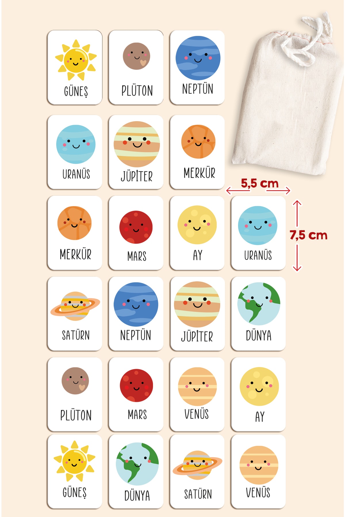 Enjoymydesign Eğitici Zeka Kartları Eşleştirme Oyunu 3lü Set Gezegenler Hayvanlar Sayılar Ahşap Eğitici Oyun fotoğrafı 4 (önizleme)