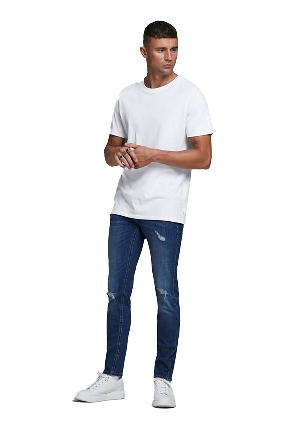 تی شرت سفید مردانه Jack Jones تیشرت 12156101 Jack & Jones