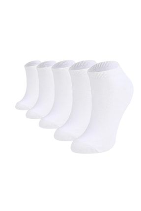 %50 Pamuk 5 Çift Bir Arada Beyaz Kadın Konforlu Patik Çorap TSDPTK01