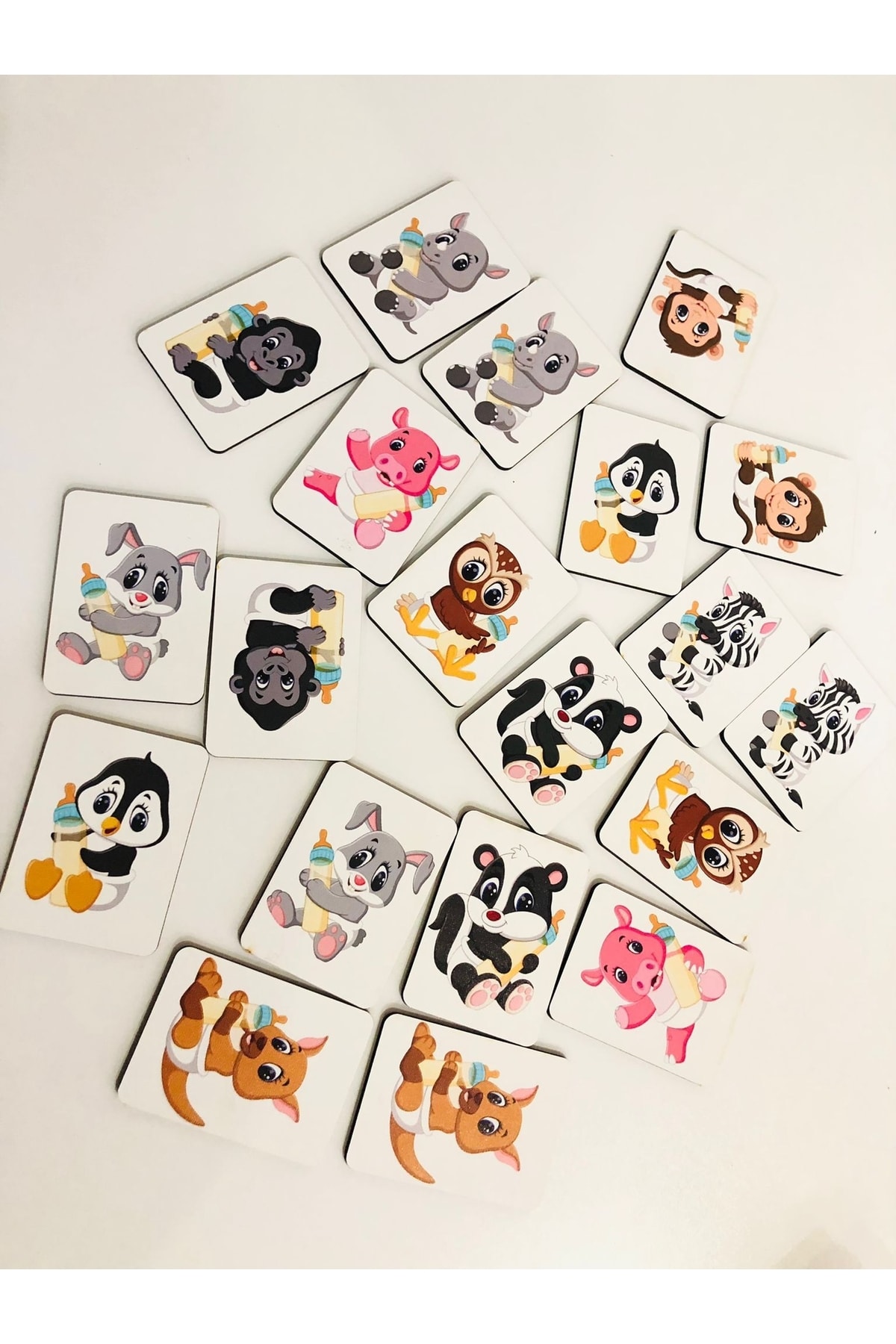 samsunlazer Zeka Kartları Sevimli Hayvanlar Eşleştirme Oyunu Hafıza Kartı Ahşap Eğitici Puzzle Oyuncak fotoğrafı 4 (önizleme)