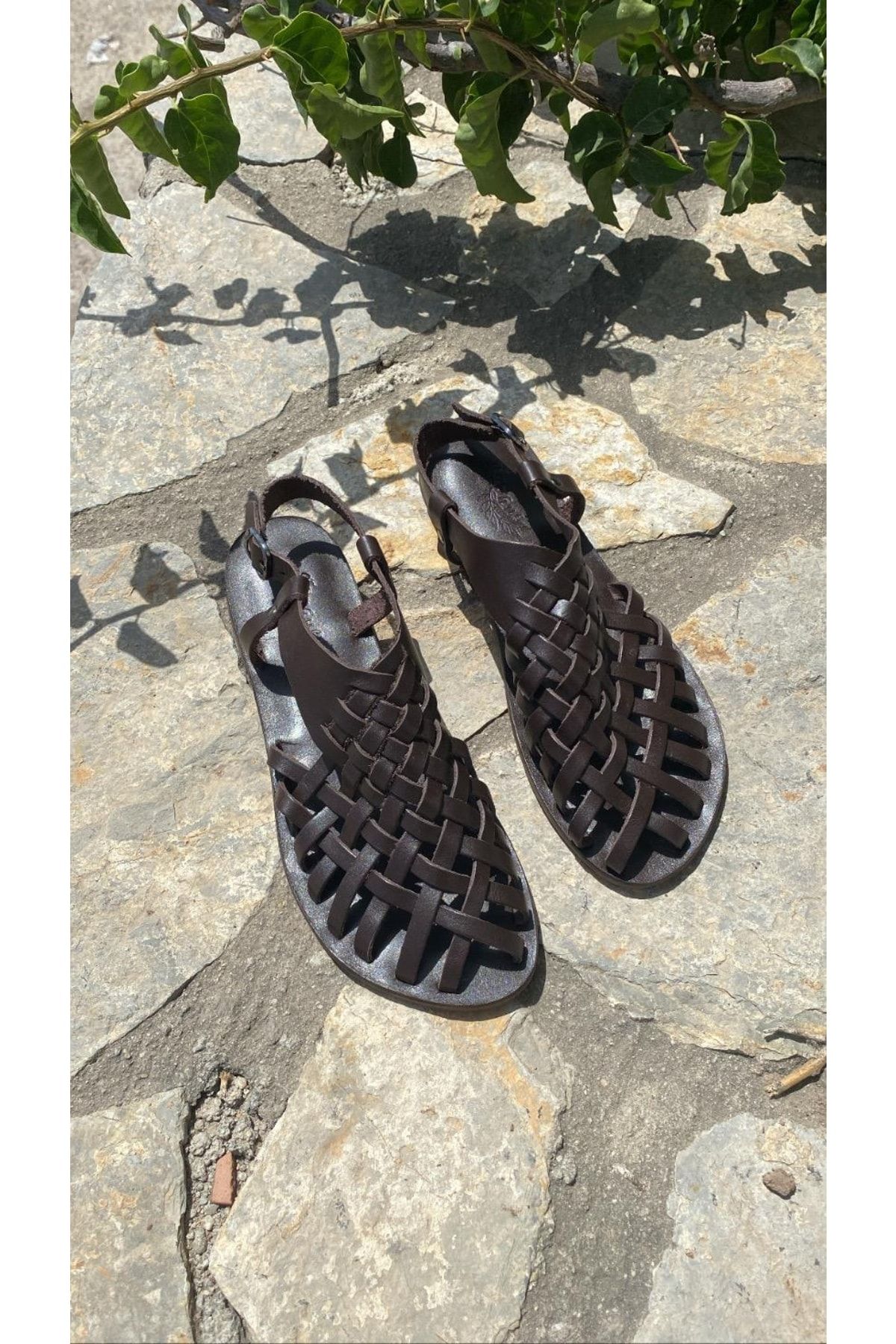 صندل چند رنگ زنانه Bodrum قهوه چرمی واقعی 4013 DaphneSandals