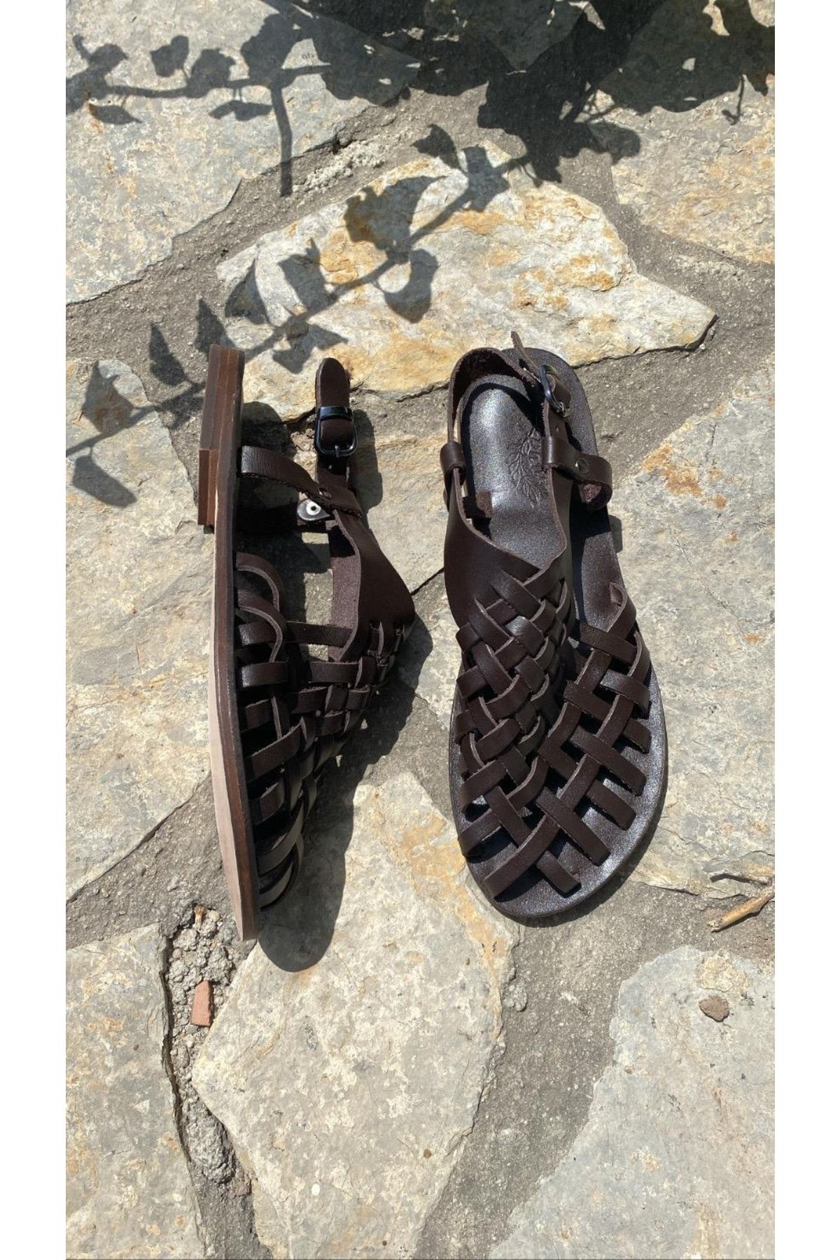 صندل چند رنگ زنانه Bodrum قهوه چرمی واقعی 4013 DaphneSandals