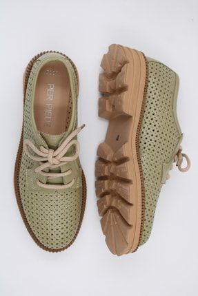 Alnus Zımbalı Yeşil Bağcıklı Ayakkabı 600 Gram(ultra Hafif) %100 Deri 2002