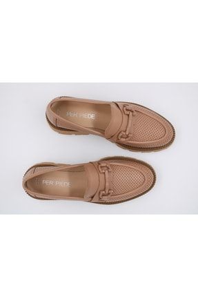 Zımbalı Kahverengi Tokalı Ayakkabı Ultra Hafif (600gr) %100 Deri 6020