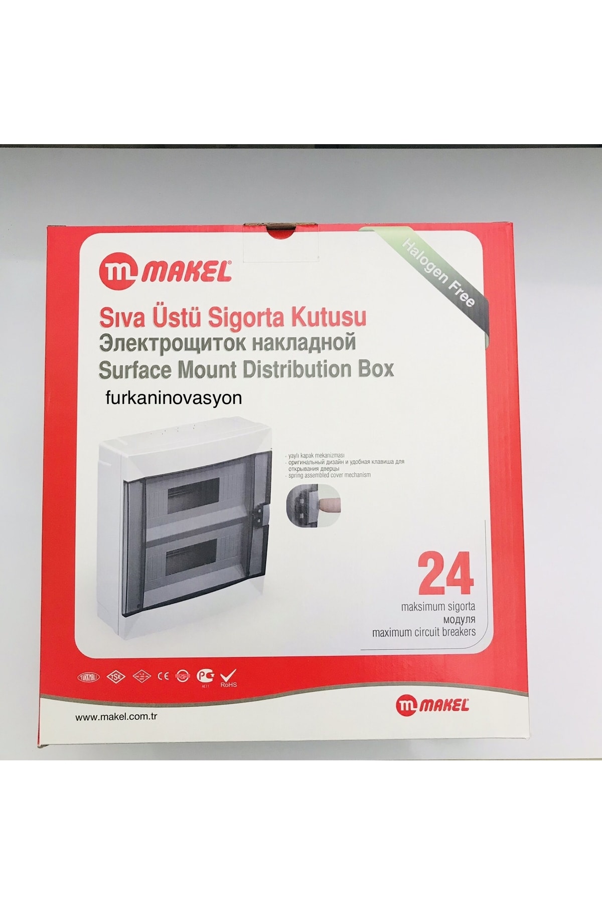 MAKEL 24'lü Sigorta Kutusu Sıva Üstü (HALOGEN FREE)