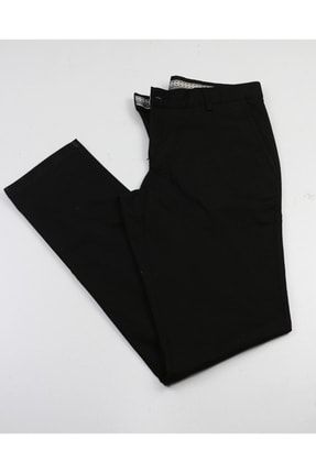 Erkek Siyah Petekli Slim Fit Keten Pantolon DYG-02594