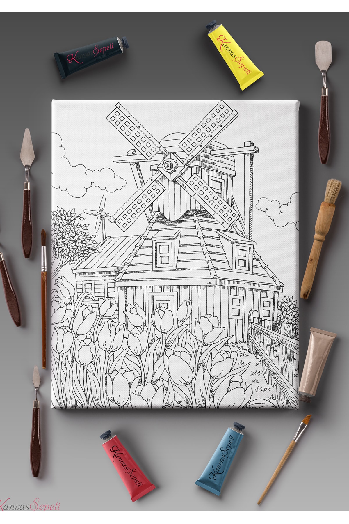 KanvasSepeti 30x20cmtüm Boyama Türlerine Uygun Boyanabilir Tuval Mandala Tablo Çocuklar Için Eğitici Tuval Boyama