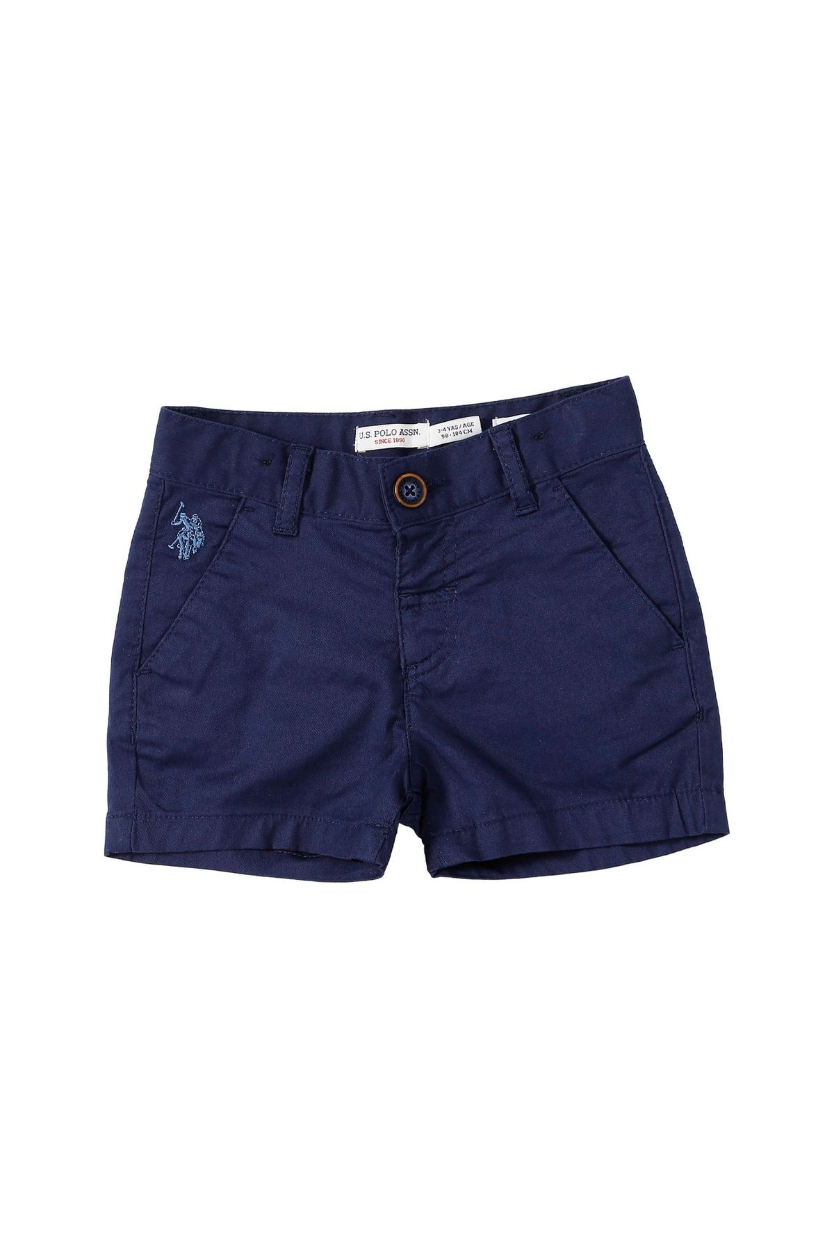 کمر معمولی شورت برمودا پسرانه آبی سرمه ای Marcokids22y U.S. Polo Assn.