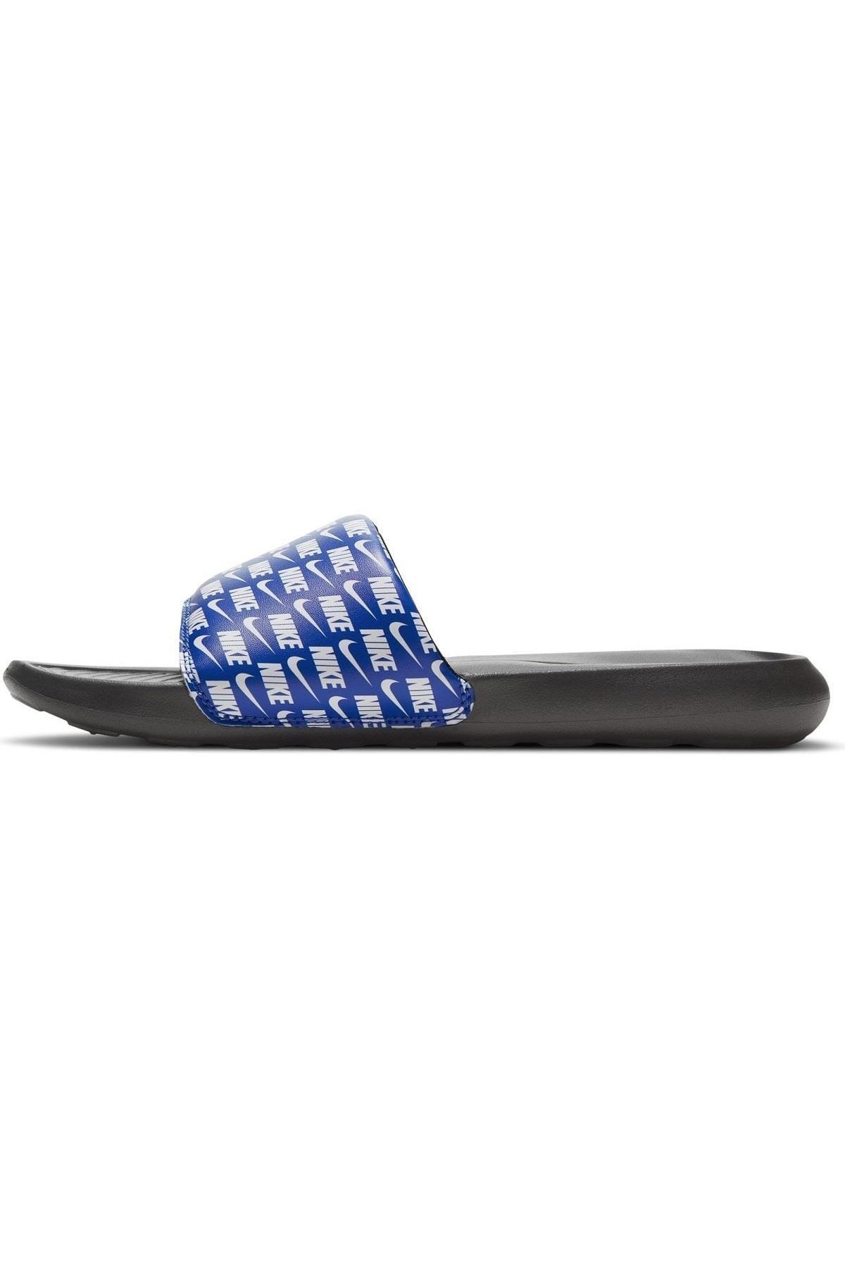 Nike slippers blue and clearance white