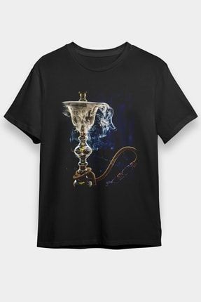 Nargile Siyah Unisex Tişört T-shirt T9954