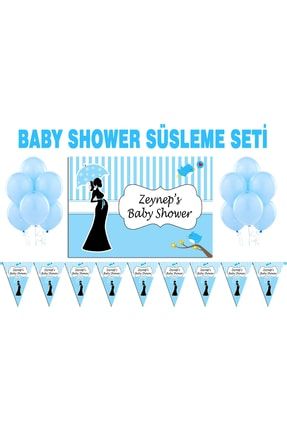 Isminize Özel Baby Shower Kız Erkek Bebek Süsleme Ve Parti Seti Kod2598