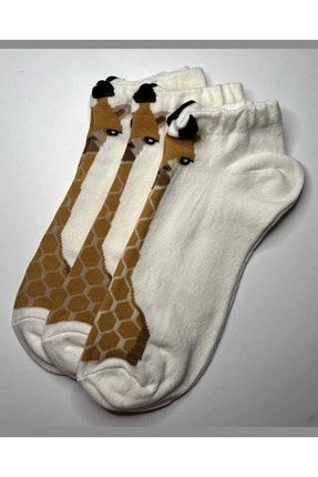 Zürafa Desenli Kadın Patik Çorap SC7119