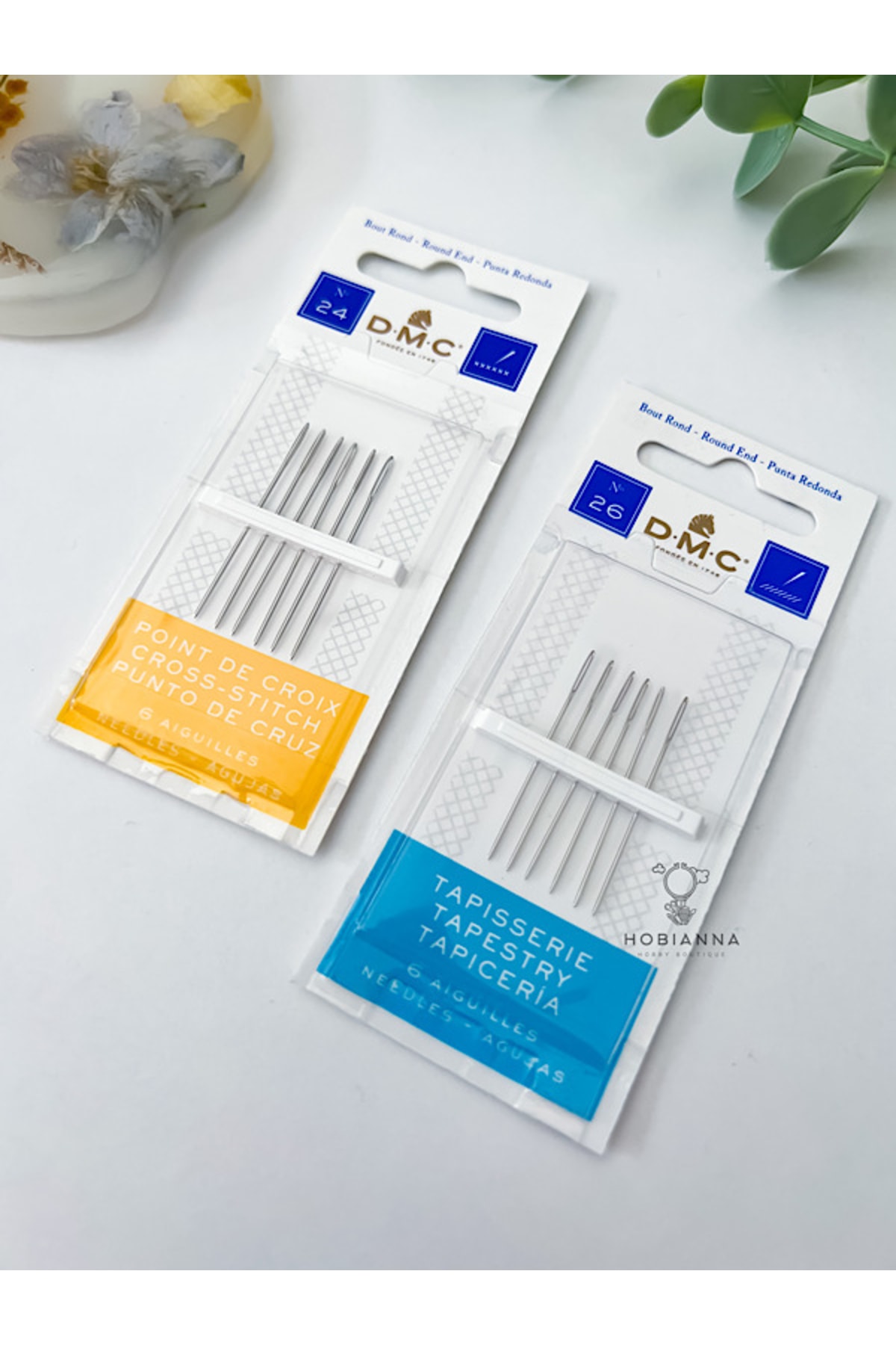 Dmc Cross Stitch & Ethamine Embroidery Needle Numbers 24-26, Pack of 2