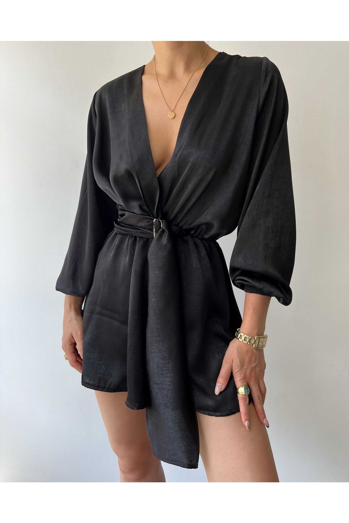 Black silk playsuit 2025