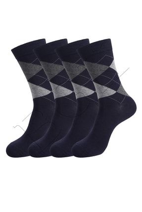 4 Çift Erkek Desenli Çorap BGK-9882036