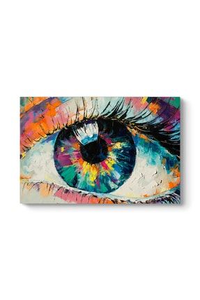Yağlı Boya Görünümlü Sanatsal Göz Kanvas Tablo gozyboya