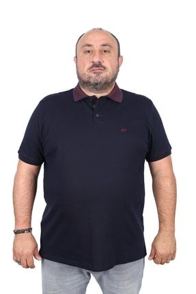 Erkek Büyük Beden Polo Tişört 22401-lacıvert 22401-LAC