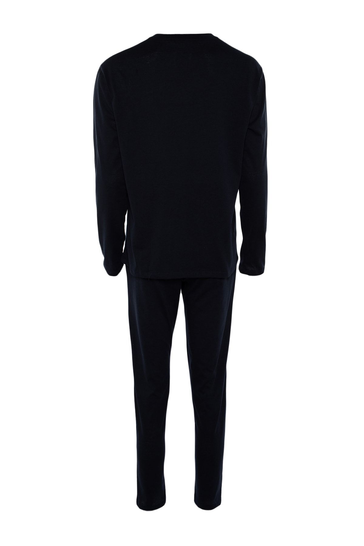 TRENDYOL MAN Erkek Lacivert Baskılı Regular Fit Örme Pijama Takımı TMNAW23PT00001 ZR10613