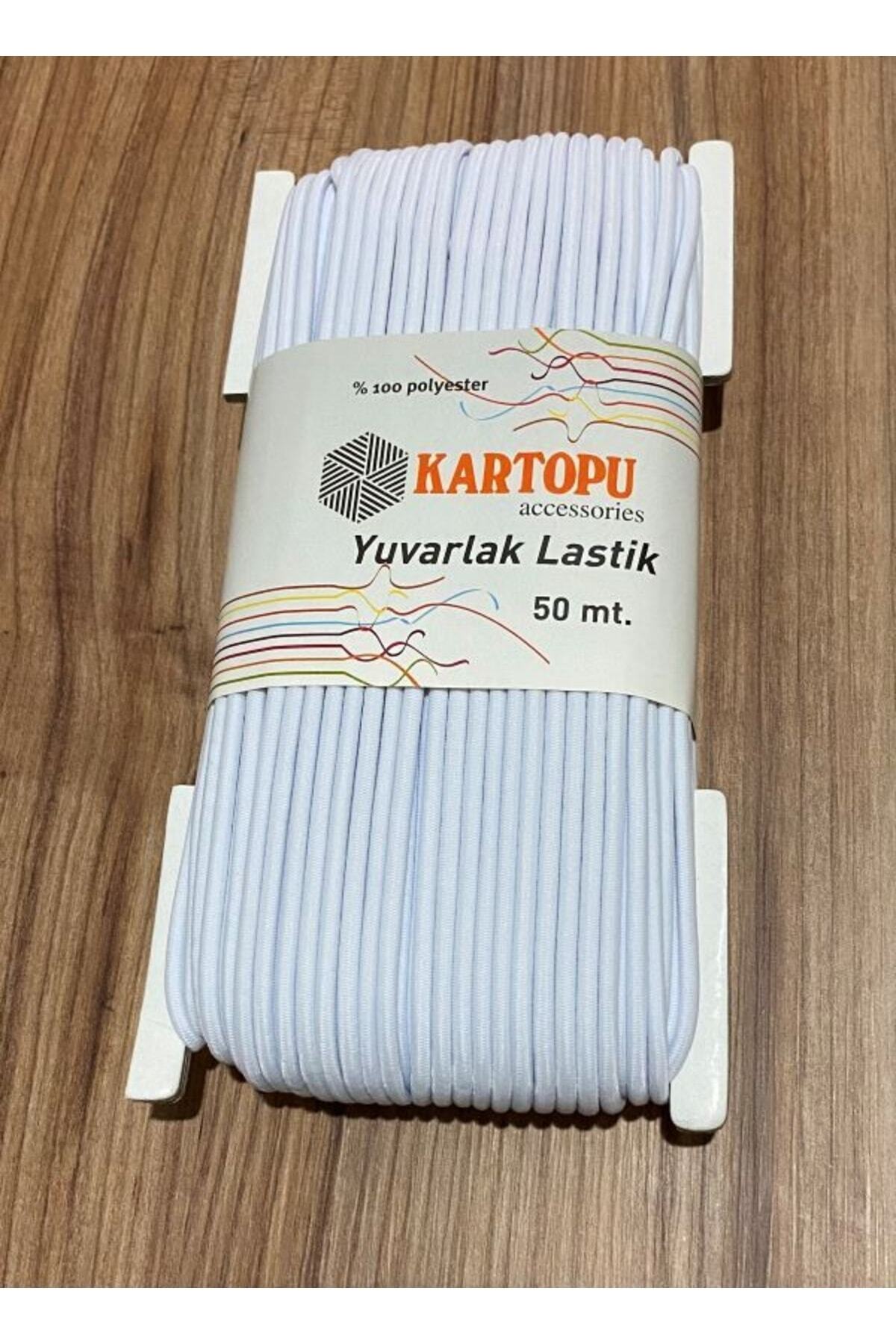 Round Rubber 50 Meter. White