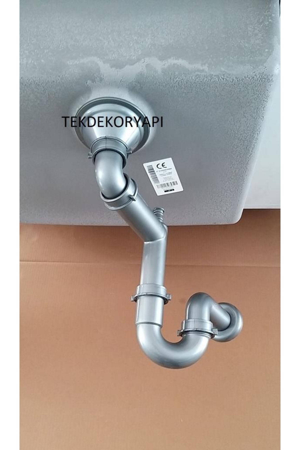 TEKDEKOR Granit Evye Sifon Takımı Büyük Göz Taşmasız