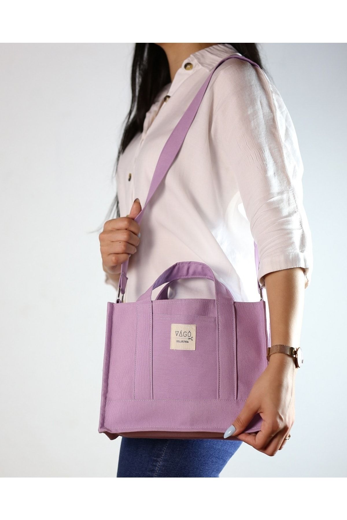 VAGO COLLECTION Lila Tote Çanta