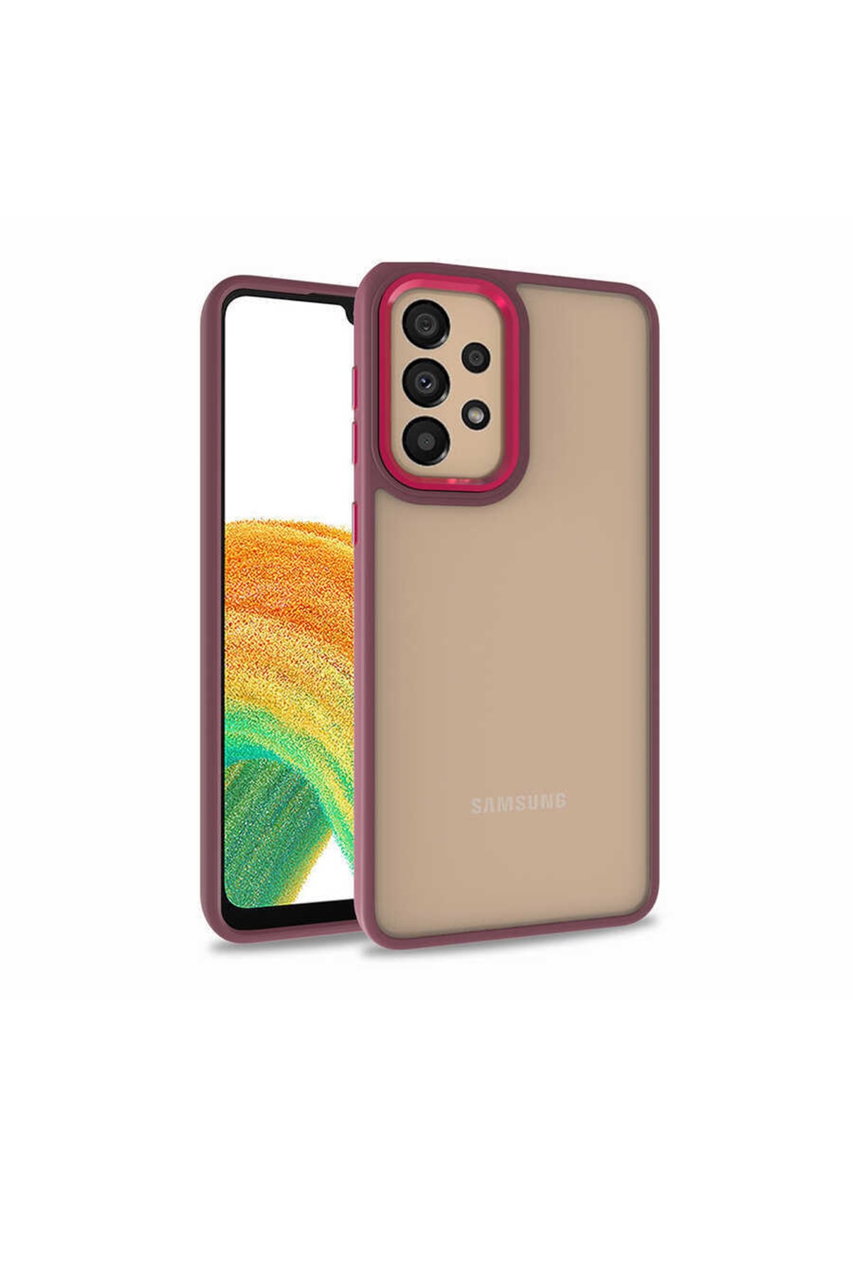 Samsung Galaxy A73 Case Camera Nickel Edge Color Cover Compatible Red