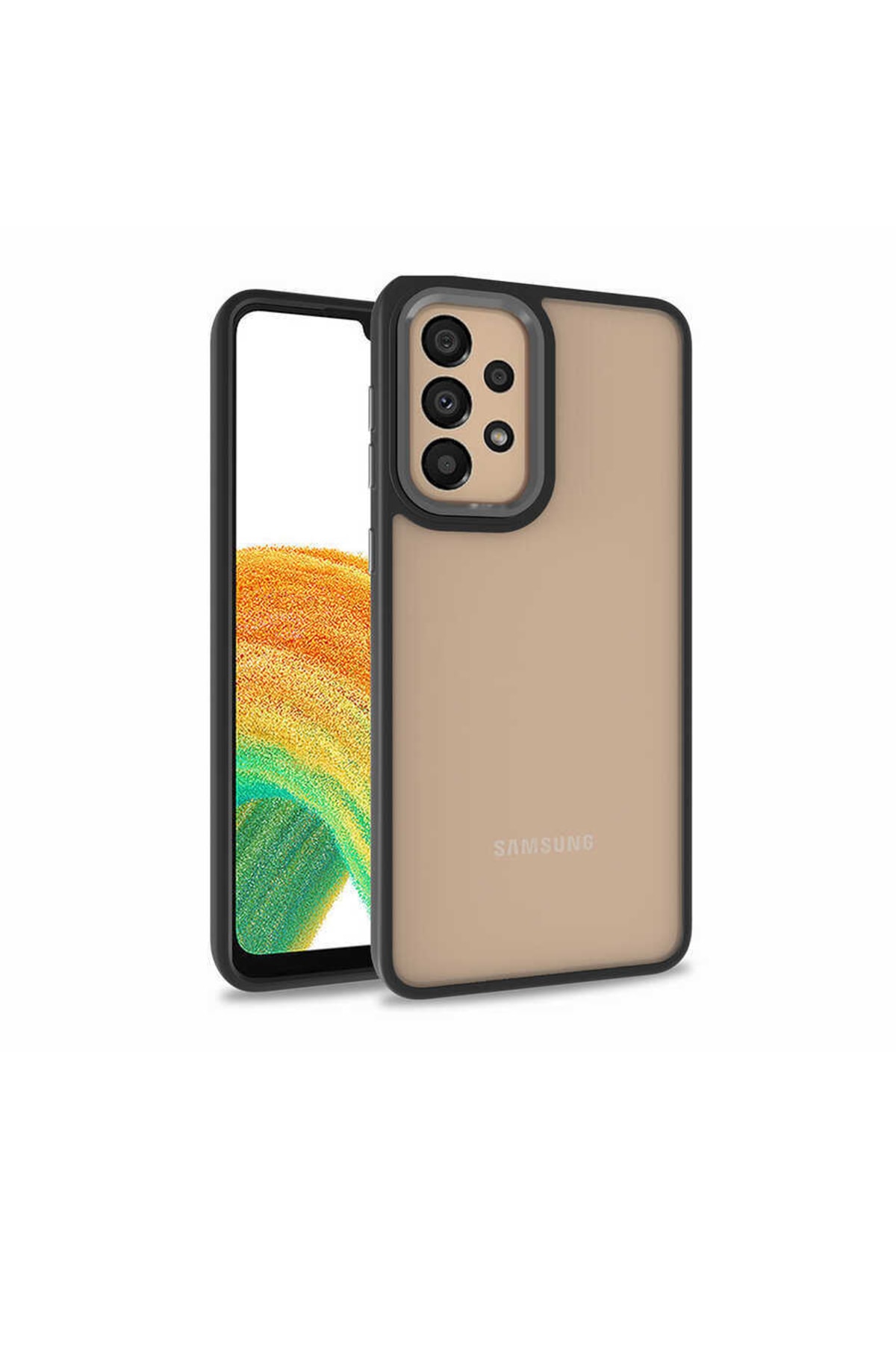 Samsung Galaxy A73 Case Camera Nickel Edge Color Cover Black