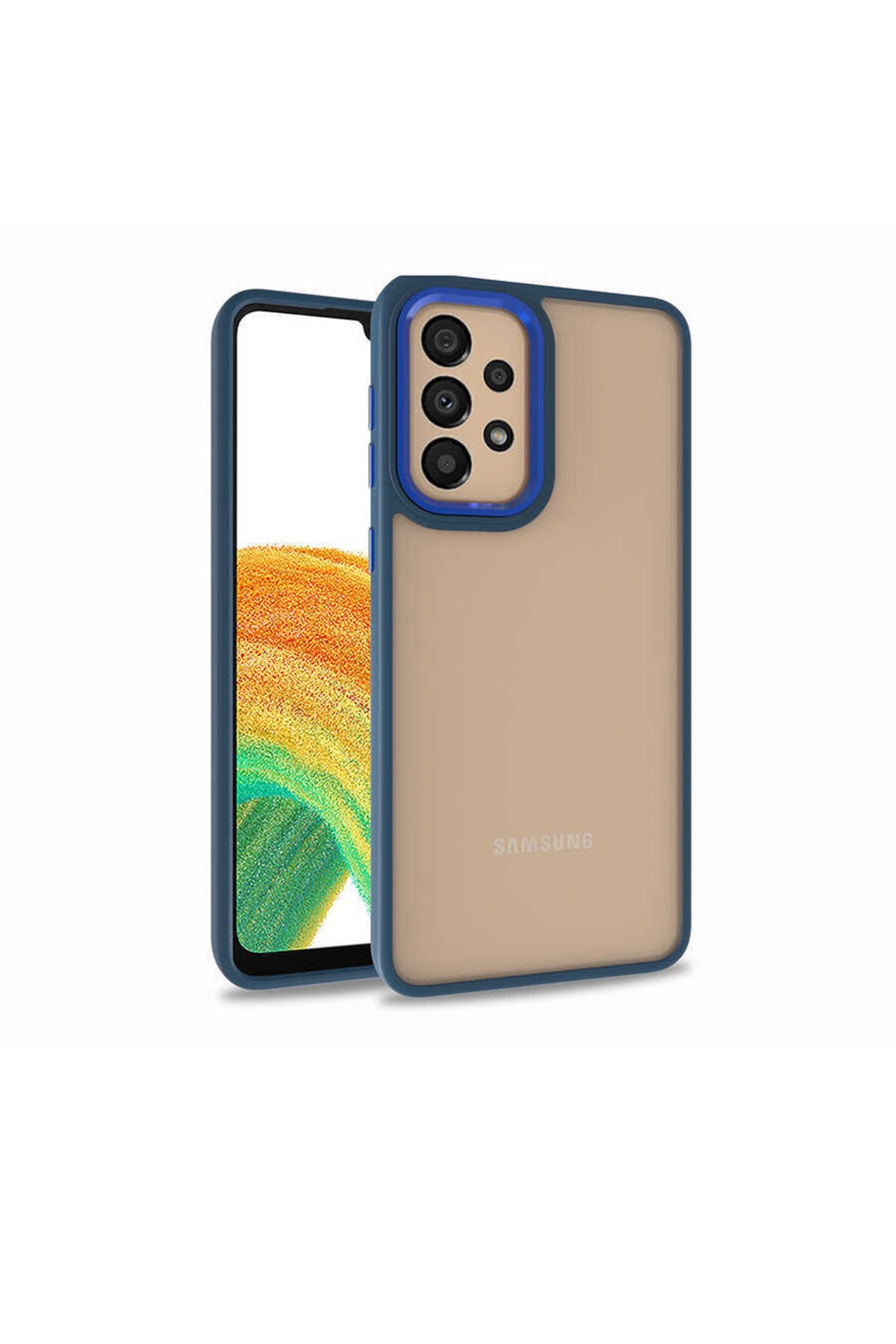 Samsung Galaxy A73 Case Camera Nickel Edge Color Cover Blue