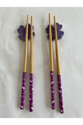 22,5cm Iki Çift Japon Kalitesi Ahşap Chopstick Ve Iki Adet Seramik Dayanaklar Hd484 HD484-46