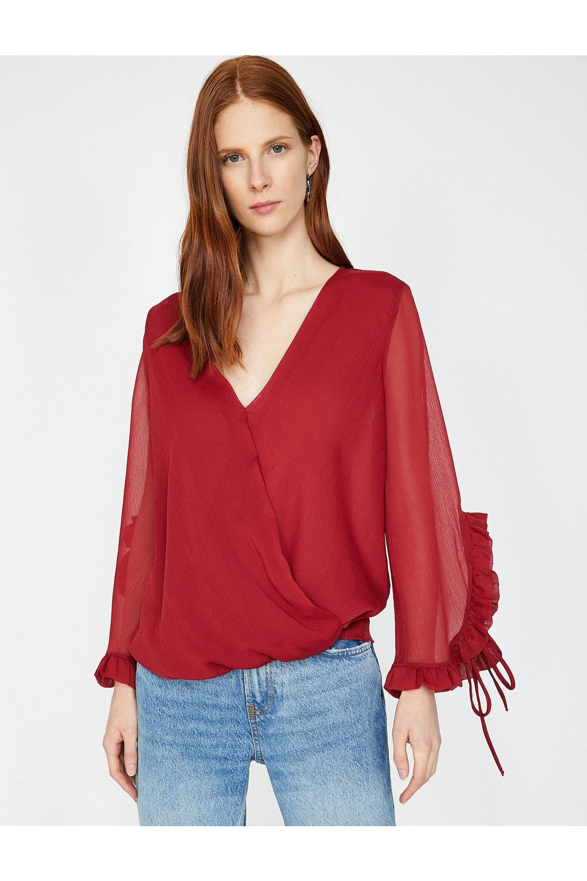 Koton Bluse Bordeaux Regular Fit Fast ausverkauft NV7985