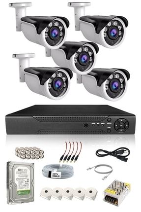 Güvenlik Kamerası 5 Kameralı Set Tak Çalıştır Gece Görüşlü Ve Ahd 2 Mp xmeye 1008