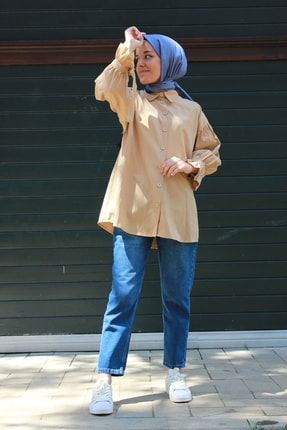 Kadın Basıc Camel Gömlek NC22G7