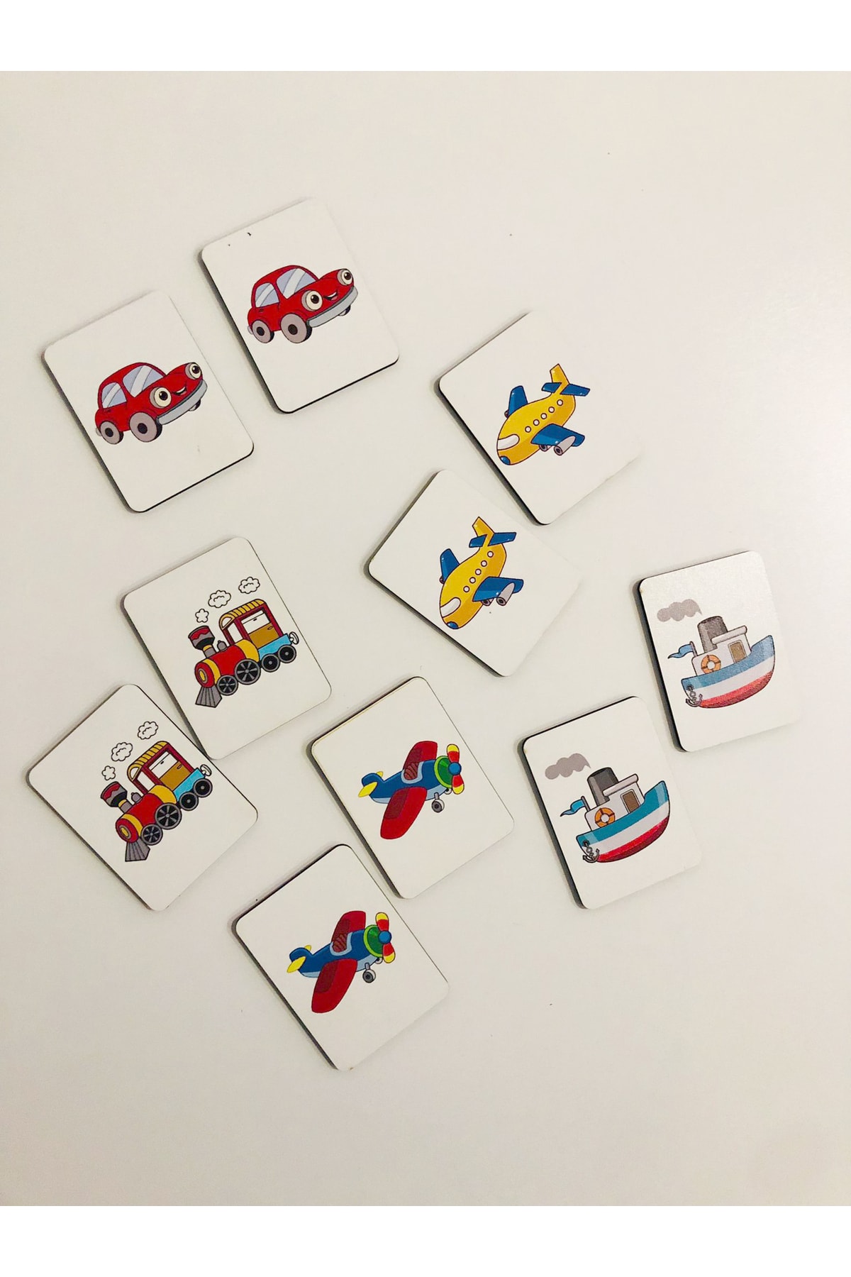 samsunlazer Araçları Öğreniyorum Ahşap Eşleştirme Kartları Hafıza Oyunu Zeka Kartları Kese fotoğrafı 2 (önizleme)