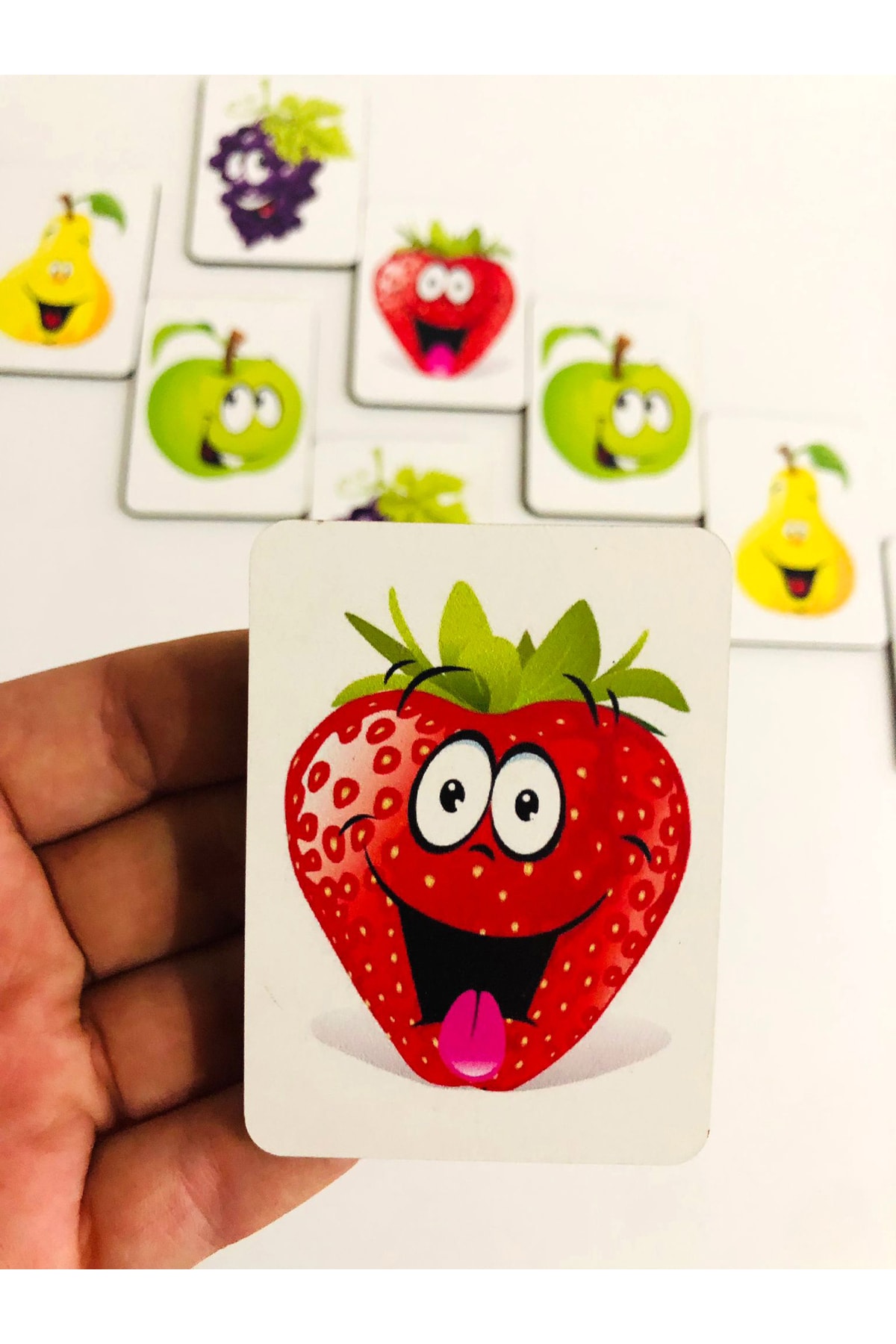 samsunlazer Ahşap Eşleştirme Meyveler Eğitici Oyuncak Zeka Kartları Flashcards fotoğrafı 2 (önizleme)