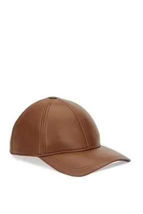 Unisex Taba Rengi Hakiki Gerçek Deri Şapka Bere - Kışlık Şapka - Yeni Sezon 768deri