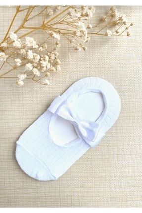 Beyaz Fiyonklu Babet Bebek Çocuk Çorabı 10232