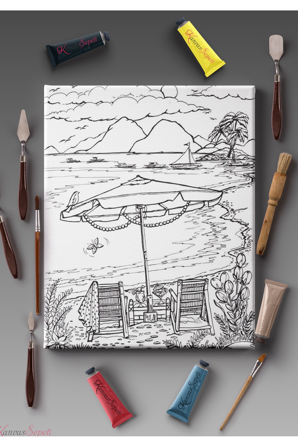 KanvasSepeti 30x20cmtüm Boyama Türlerine Uygun Boyanabilir Tuval Mandala Tablo Çocuklar Için Eğitici Tuval Boyama