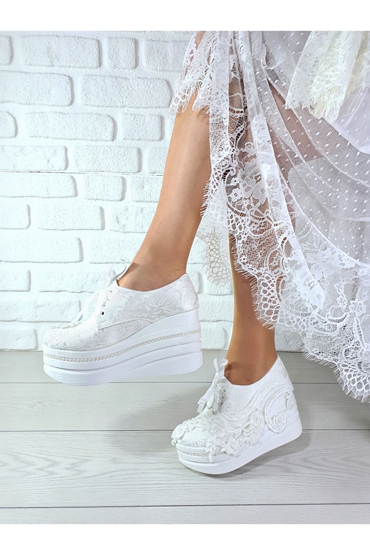 Modavien Women s Wedge Heel Bridal Shoes 18514 Trendyol