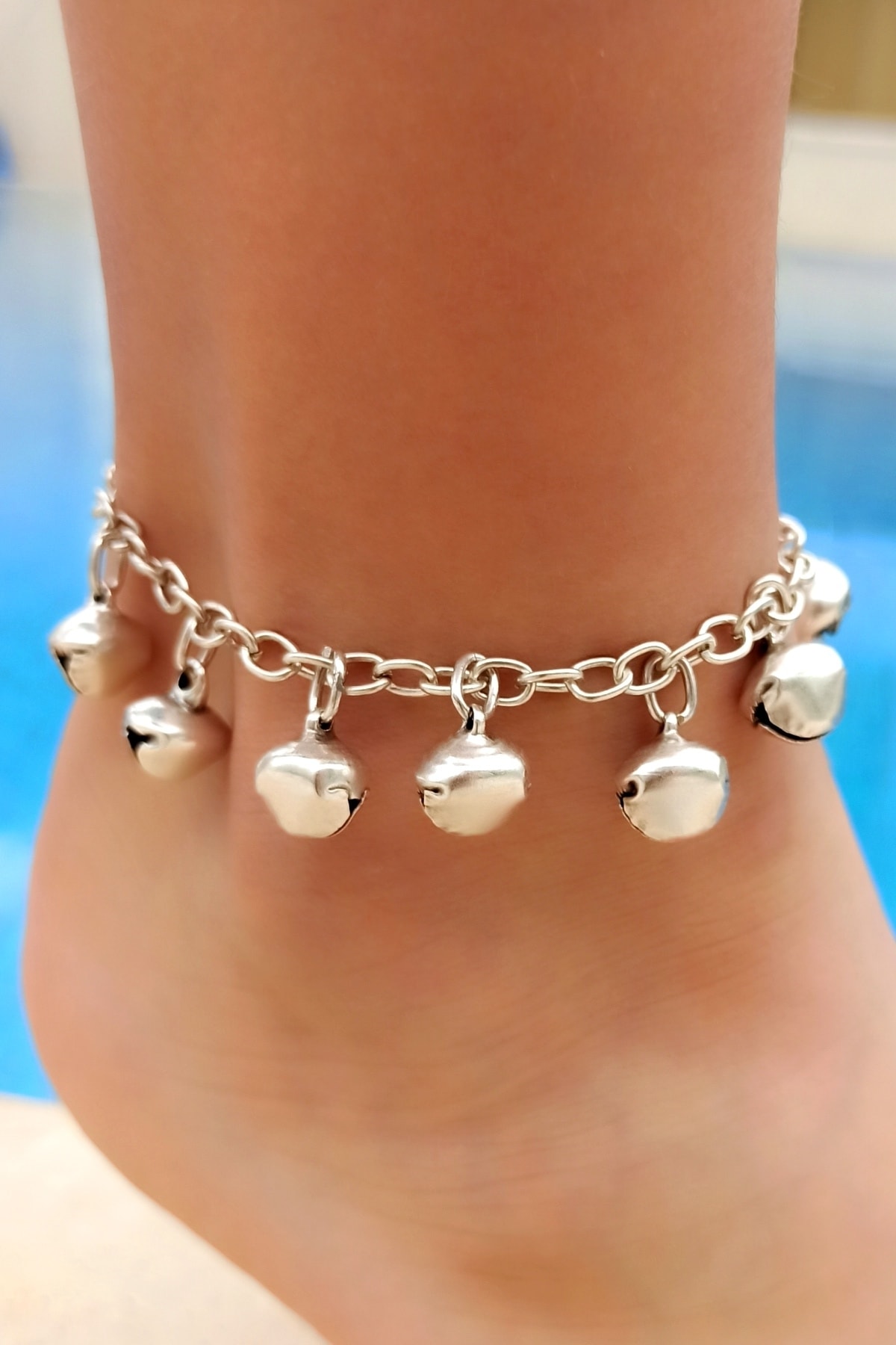 Fildişi Aksesuar Antik Gümüş Kaplama Içi Boncuklu Ses Çıkaran El Yapımı Ayarlanabilir Kadın Halhal