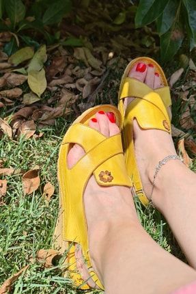 Altınoluk- Sarı Hakiki Deri Sandalet 2354