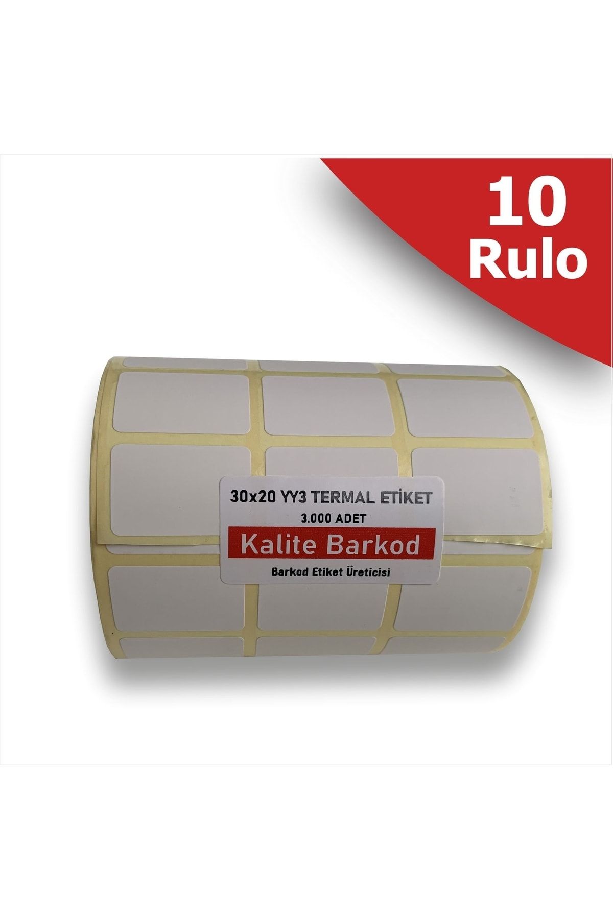Kalite Barkod 30x20 3 Etichete Termice Unul Lângă Altul | 10 Role De Etichete Cu Coduri De Bare - One Size